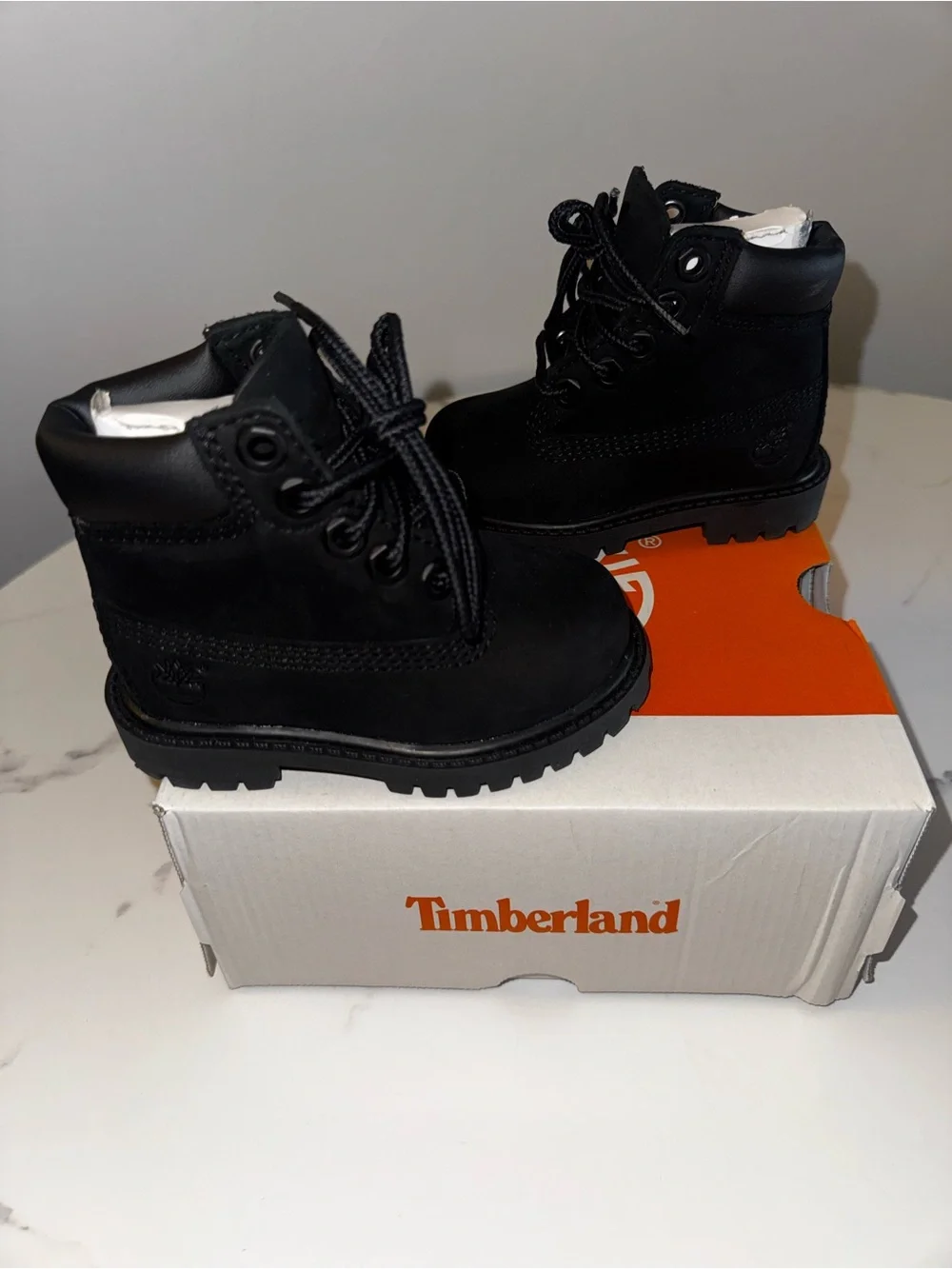 NEW Timberland Infant Black Lace-Up Ankle Boots